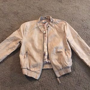 Faux Tan Leather Jacket